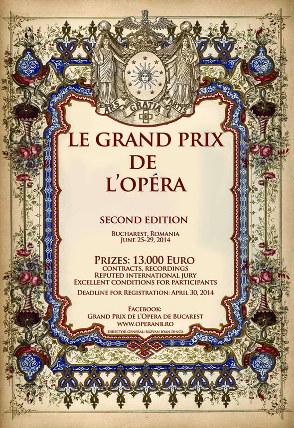 Mari personalități ale lumii operei formează un juriu de elită, la Concursul Internaţional de Canto „Le Grand Prix de l’Opéra”