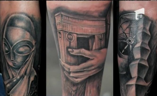 Un olandez şi-a tatuat pe braţe operele lui Brâncuşi