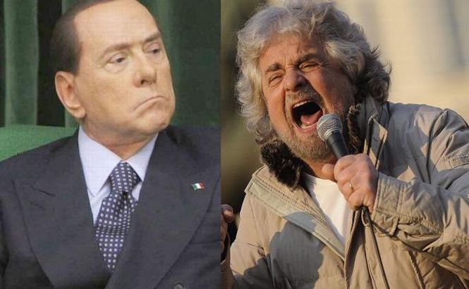Berlusconi îl compară pe Beppe Grillo cu Hitler. Fostul comic italian îl face &quot;pitic psihopat&quot; pe fostul premier