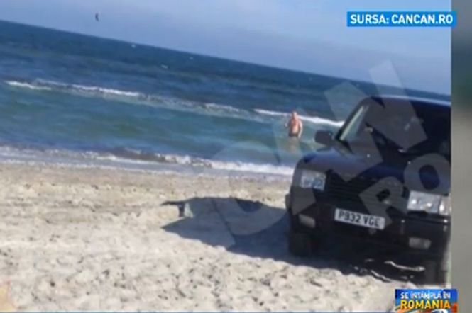 Tupeu românesc. Un tânăr a intrat cu maşina pe plajă