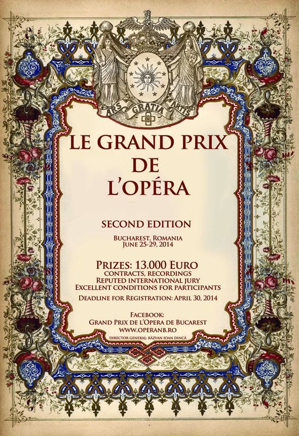 150 de candidaţi din 51 de ţări s-au înscris la Concursul Internaţional de Canto „Le Grand Prix de l’ Opéra”, ediţia a II-a