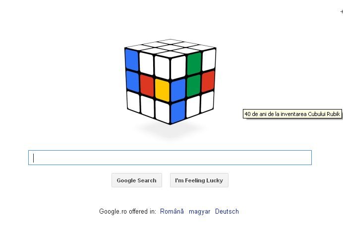 Google marchează împlinirea a 40 de ani de la inventarea cubului Rubik, printr-un logo interactiv