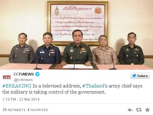 LOVITURĂ DE STAT în Thailanda. Constituţia a fost suspendată, Guvernul demis