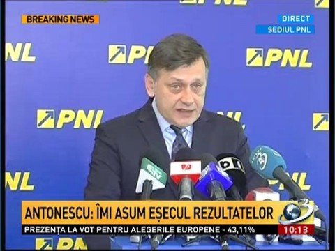 Crin Antonescu submitted his resignation as PNL president 