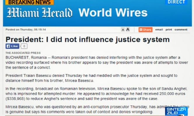 Presa internaţională a preluat dezvăluirile Antena 3 despre cazul lui Mircea Băsescu