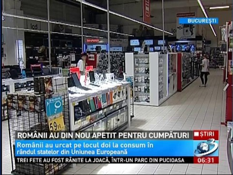 Romanians are in mood for shopping again.  We rank second in the European Union in consumption 