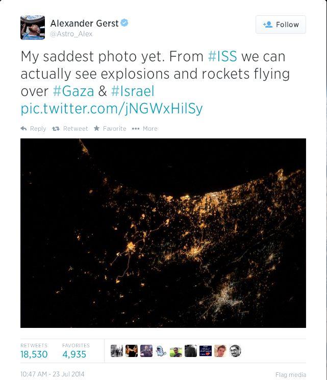 Cum se vede din spaţiu conflictul armat din Fâşia Gaza. Astronaut: "Cea mai tristă fotografie" 269052