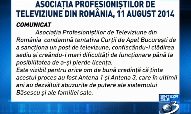 APTR, alături de Antena 1 şi Antena 3: „Este un gest incalificabil din partea DNA să blocheze vocea unor posturi urmărite de milioane de români”