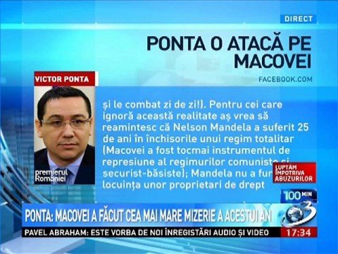 Ponta: The biggest mess of this year has just occurred - Macovei compared herself with Nelson Mandela