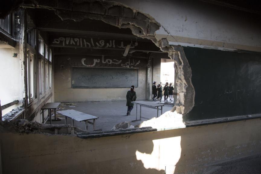 IMAGINI SFÂŞIETOARE. Aşa arată prima zi de şcoală în Fâşia Gaza 275561