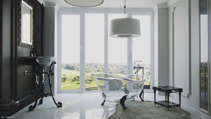 Băi de sute de mii de euro, transformate în opere de artă. Cada balansoar sau chiuveta din amethist 276124