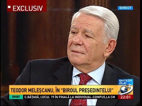 Teodor Meleşcanu, in the &quot;President’s Office&quot;: I want Romania to enter a state of normality, of legality