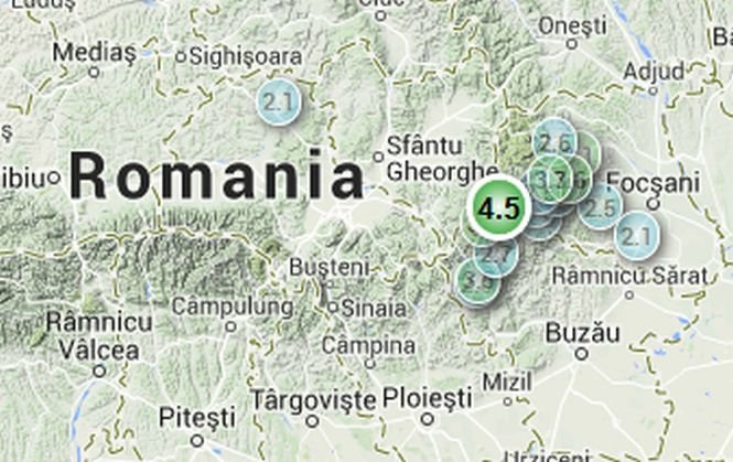 Un cutremur cu magnitudinea 4,5 a avut loc în Vrancea