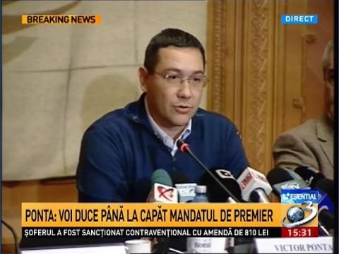 Ponta’s reaction, after the official results: I am staying in government I can have a dialogue with Iohannis. In the PSD, we must have the decency to shut up