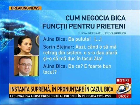 How the boss of the fight against organized crime, Alina Bica, used to negotiate office positions for her friends