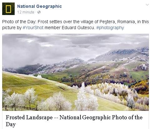 Peisaj din România, în POZA ZILEI de la National Geographic