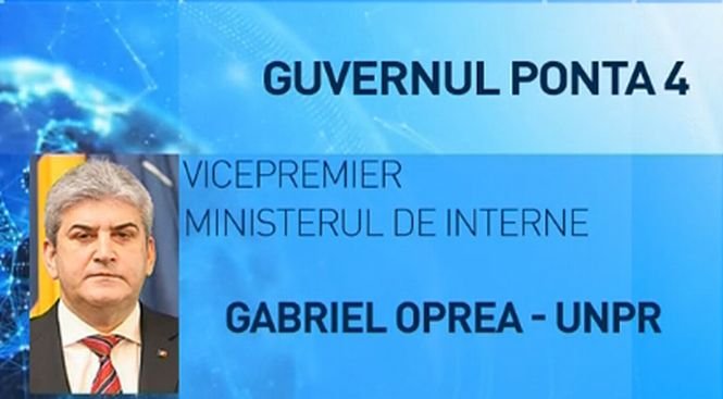 UNPR, singurul partid cu vicepremier. Gabriel Oprea şi-a păstrat funcţia şi va fi în continuare în fruntea Ministerului de Interne