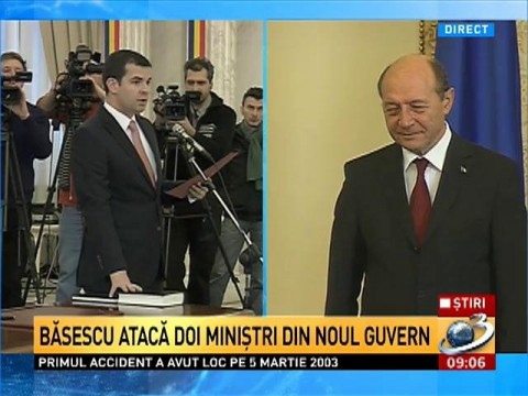 The new Ponta cabinet was sworn in. President Traian Băsescu attacked two ministers