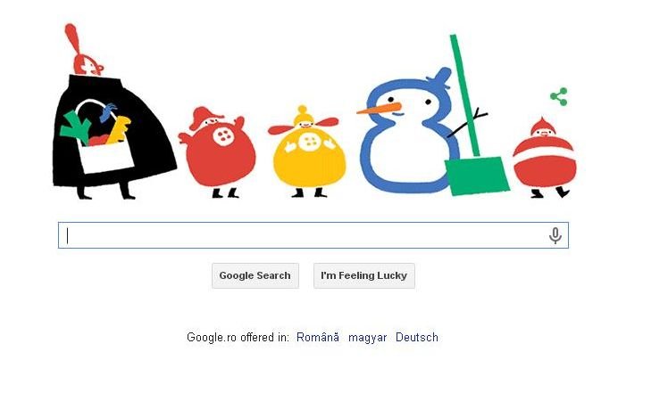 Google marchează solstiţiul de iarnă cu un doodle