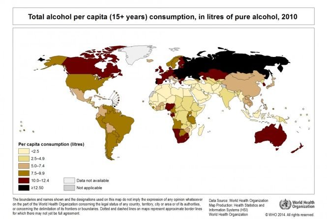 Iată topul ţărilor în care se consumă cel mai mult alcool