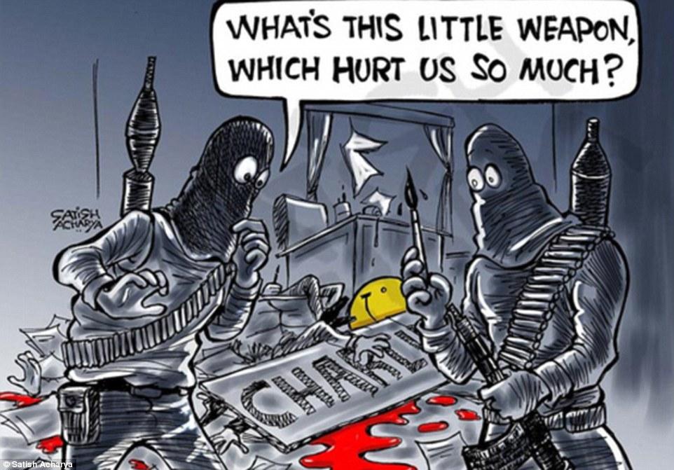 GALERIE FOTO: Sute de caricaturi au împânzit Internetul, în semn de solidaritate faţă de tragedia de la Charlie Hebdo #jesuischarlie 290181