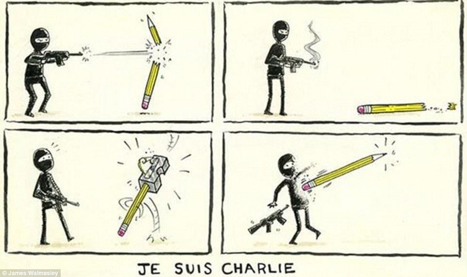 GALERIE FOTO: Sute de caricaturi au împânzit Internetul, în semn de solidaritate faţă de tragedia de la Charlie Hebdo #jesuischarlie 290188