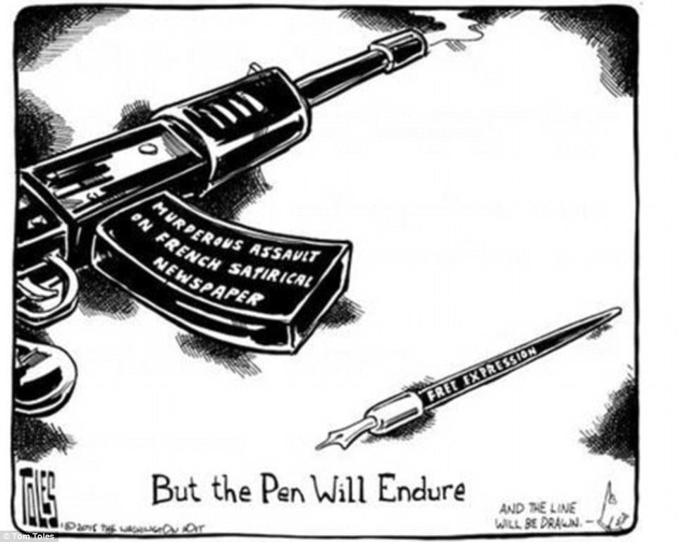 GALERIE FOTO: Sute de caricaturi au împânzit Internetul, în semn de solidaritate faţă de tragedia de la Charlie Hebdo #jesuischarlie 290190