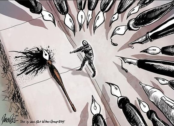 GALERIE FOTO: Sute de caricaturi au împânzit Internetul, în semn de solidaritate faţă de tragedia de la Charlie Hebdo #jesuischarlie