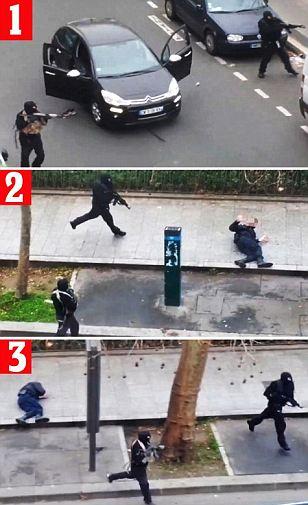 "Vrei să mă OMORI?" Momentul cutremurător, surprins de camerele de supraveghere, în care TERORIŞTII împuşcă un poliţist  #jesuischarlie 290118