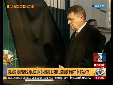 Klaus Iohannis, in the condolences book of the French Embassy: Romania strongly condemns this terrorist act 