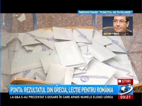 Ponta, on the elections in Greece: A lesson for Romania