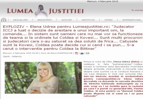 Elena Udrea, pentru luju.ro: Niro i-a plătit salariul Sorinei Matei, la cererea lui Coldea