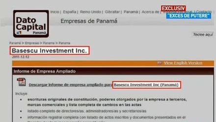 Exces de Putere: Numele Băsescu, înregistrat la o societate în Panama
