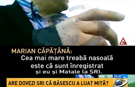 Sinteza zilei: Marian Căpăţână vorbea despre microfoane ale SRI în biroul lui Mircea Băsescu. &quot;Singura treabă, de la SRI e băgată!&quot;