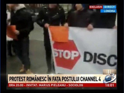 UPDATE. Romanians rally in front of the Channel 4 headquarters