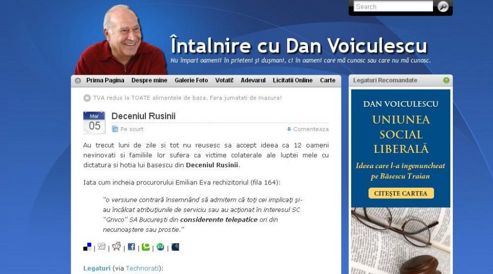 Dan Voiculescu: Nu pot accepta ideea că 12 oameni suferă din cauza luptei mele cu Băsescu