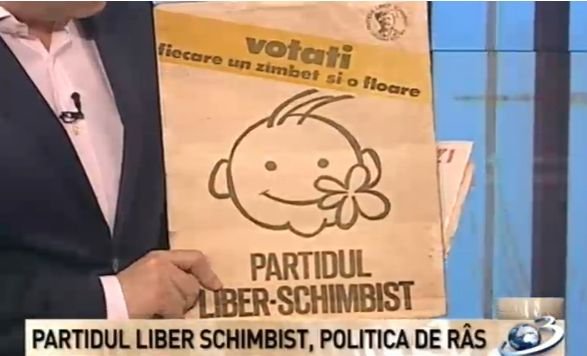Secvenţial: Partidul Liber-Schimbist, &quot;o glumă serioasă&quot; care a adus un suflu nou politicii româneşti la începutul anilor '90