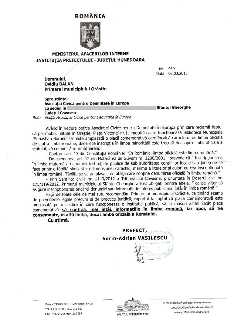 Primarul pesedist din Orăştie, somat să respecte limba oficială de stat 299077