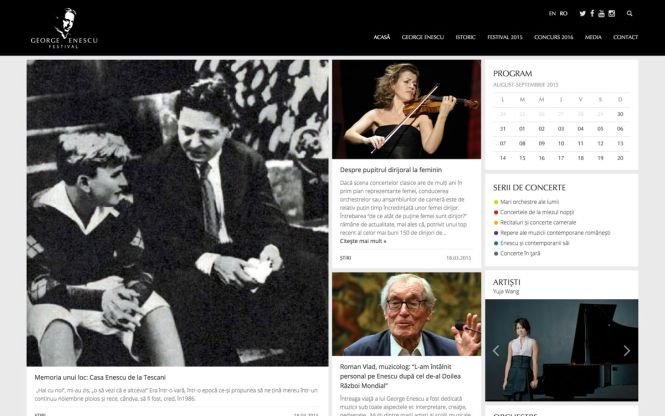 Noul site al Festivalului Enescu, o platformă de conţinut multimedia aliniată la noile tehnologii