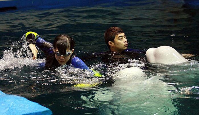 Imaginea uimitoare care arată legătura dintre om şi animal. Cum a fost salvată de la moarte această tânără de o balenă 300080