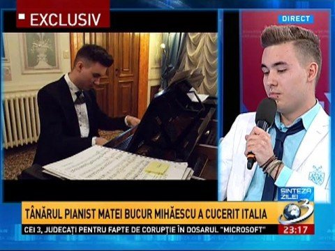 Daily Summary. The young pianist Matei Bucur Mihăescu has won Italy over