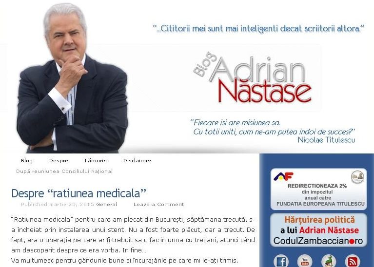 Adrian Năstase, operat pe cord în Franţa