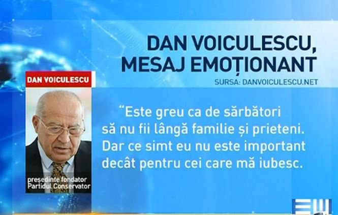 Dan Voiculescu, mesaj emoţionant de Paşte