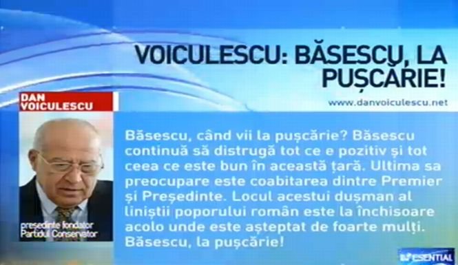 Dan Voiculescu, mesaj fără precedent la adresa lui Traian Băsescu