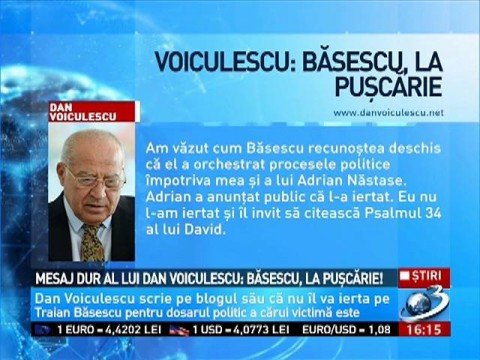 Though message by Dan Voiculescu: Băsescu, imprisoned!