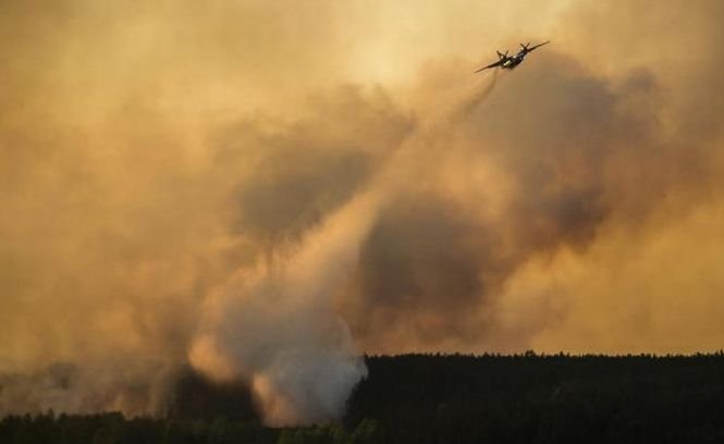 Incendiu de proporţii în pădurea de lângă Cernobîl. Autorităţile ucrainene au declanşat o anchetă penală
