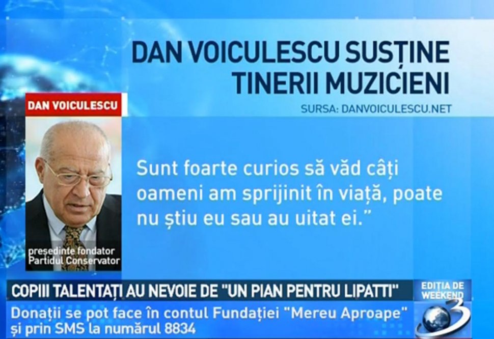 Dan Voiculescu susţine tinerii muzicieni