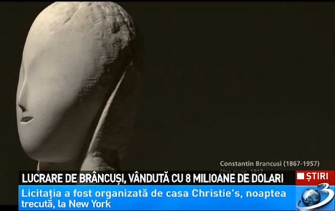 Lucrare de Constantin Brâncuşi, vândută cu 8 milioane de dolari