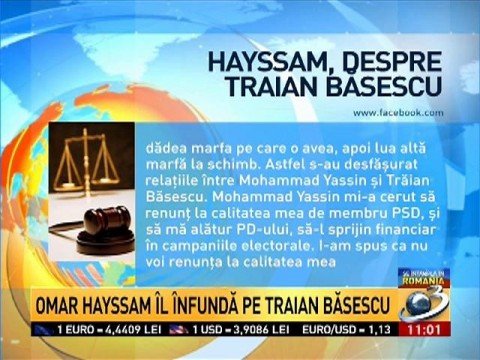 Omar Hayssam nails Traian Băsescu down