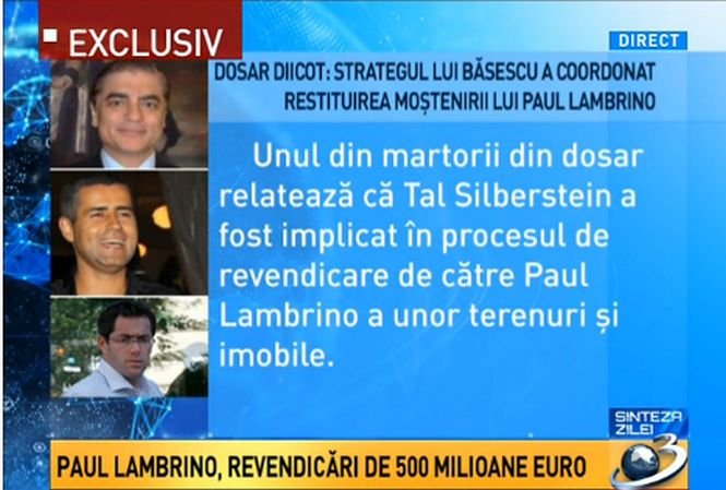 Dosar DIICOT: Strategul lui Băsescu a coordonat restituirea moştenirii lui Paul Lambrino